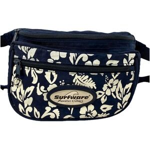Surfware Hawaiian Classics Fanny Pack Navy Floral Waist Bag Hip Pack Hawaii Vibe